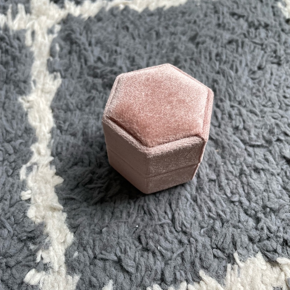 Velvet pink wedding ring box